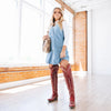 Lane Boots Lexington Knee High Corset Ruby Red LB0562E-055
