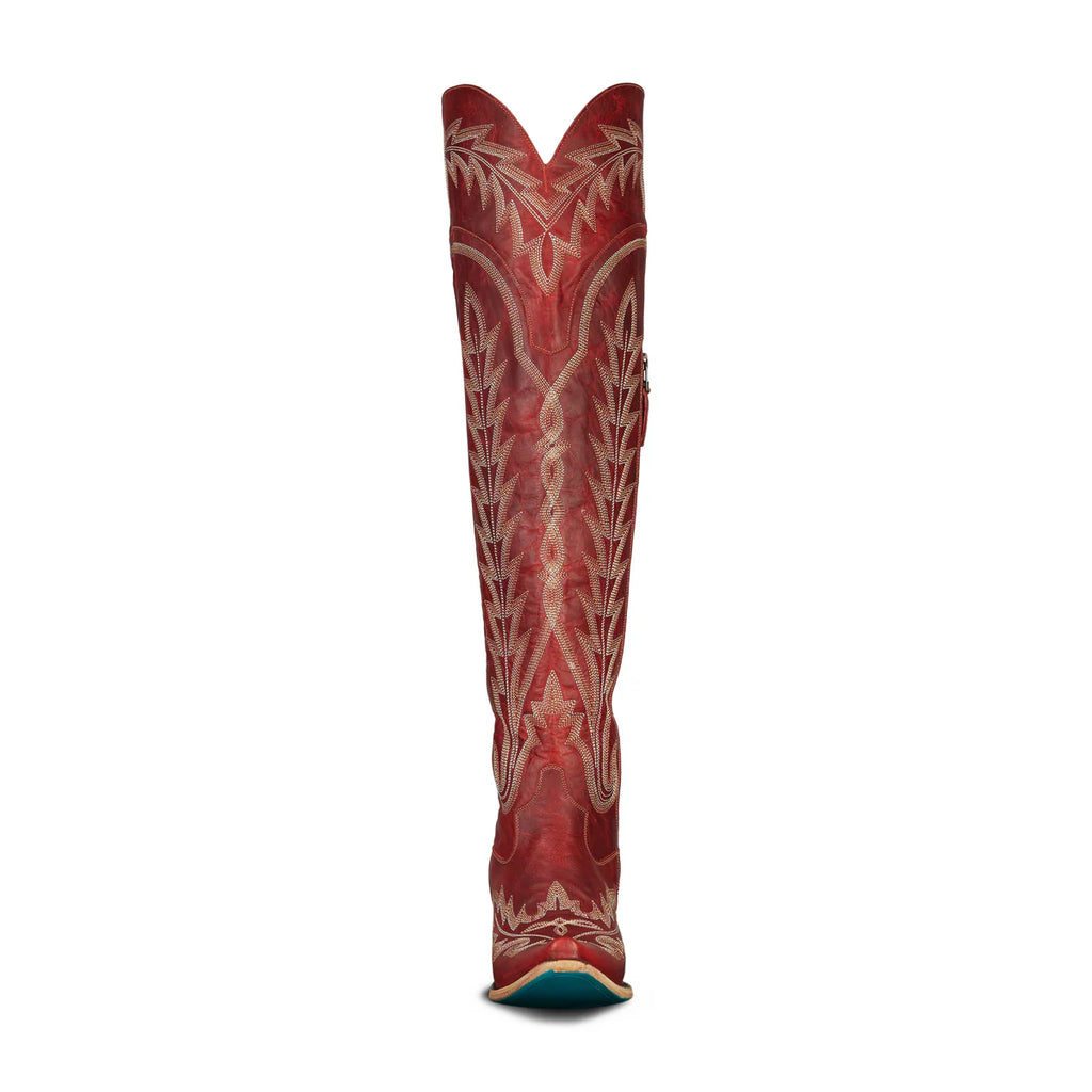 Lane Boots Lexington Knee High Corset Ruby Red LB0562E-055