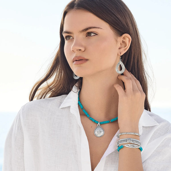 Womens Mosaic Turquoise Teardrop Necklace JM0000 by Brighton