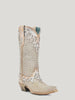 Corral A4505 Women's White Glitter Woven Overlay Snip Toe Cowboy Boot SS26ST
