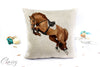 Jumping Horse Pillow Cover - Hunter Jumper Equestrian Decor: Chestnut