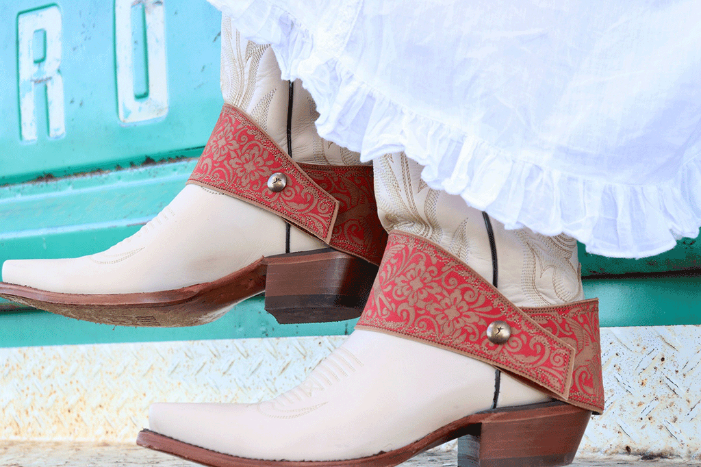 Boot Lassos Premium Leather Boot Accessory Blessed Red