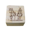 Polo Engraved White Decorative Trinket Bone Box, 3-1/4