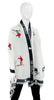 Mitchie's White APRES SKI Woven Scarf w/Sequin Skiers & Border SCAJ16 FW25