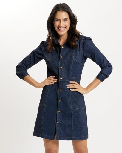 Jude Connally SOLANGE Denim Dress Navy 112458
