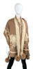 Mitchie's Tan Woven Wide Equestrian Scarf w/Fox Pom SCCO26 FW25