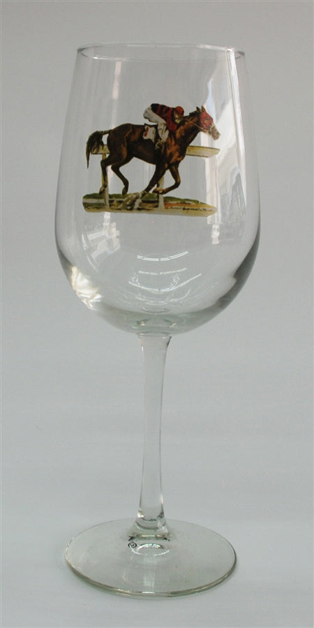 Equestrian RACE HORSE WINE GLASS - Saratoga Saddlery & International Boutiques