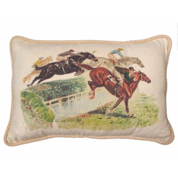 Ox Bow Pillow Horse Over the Fence Lumbar Sunbrella Corded 13" x 19" - Saratoga Saddlery & International Boutiques