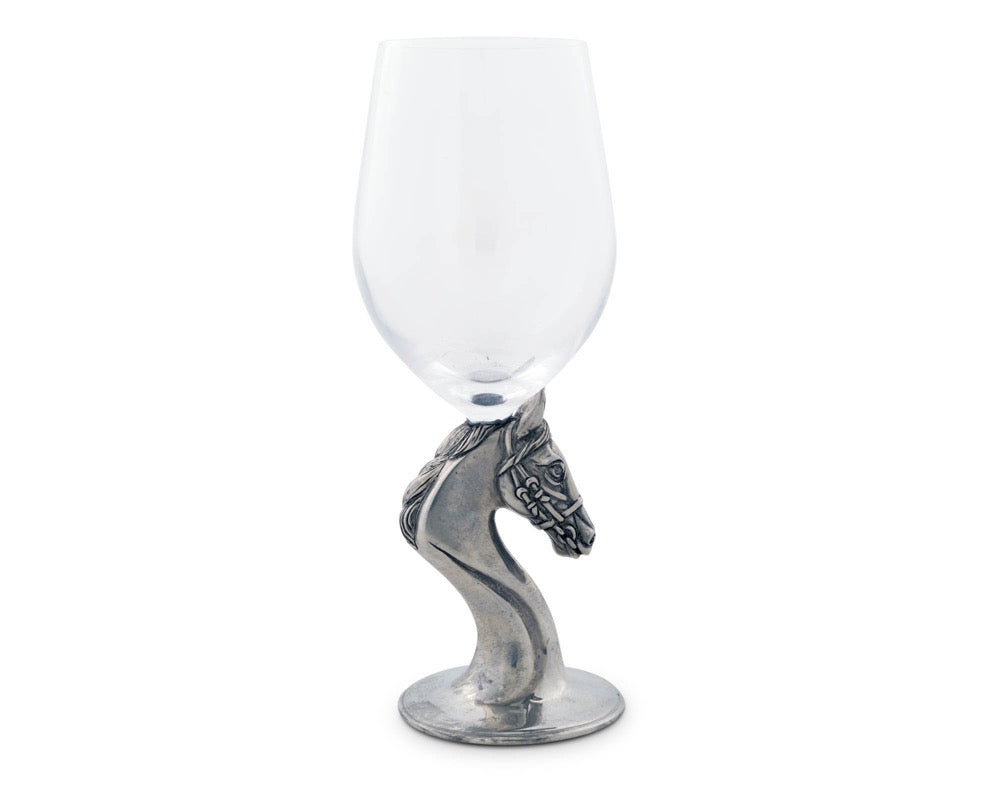 Vagabond House Horse Head Wine Glass H444EQ - Saratoga Saddlery & International Boutiques