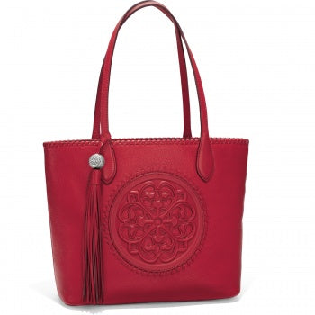 Brighton Red Leather Tote Gabriella Medallion From The Ferrara Collection - Saratoga Saddlery & International Boutiques