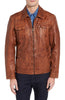 MISSANI Washed Lamb Men's Leather Jacket in Cognac 