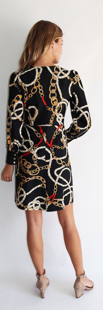 Jude Connally Justine Dress Black Equestrian Style Ribbons and Chains - Saratoga Saddlery & International Boutiques