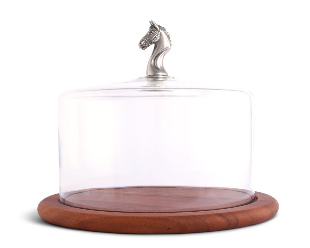 Vagabond House Equestrian Horse Glass Covered Cheese Wood Board 6.5" - Saratoga Saddlery & International Boutiques