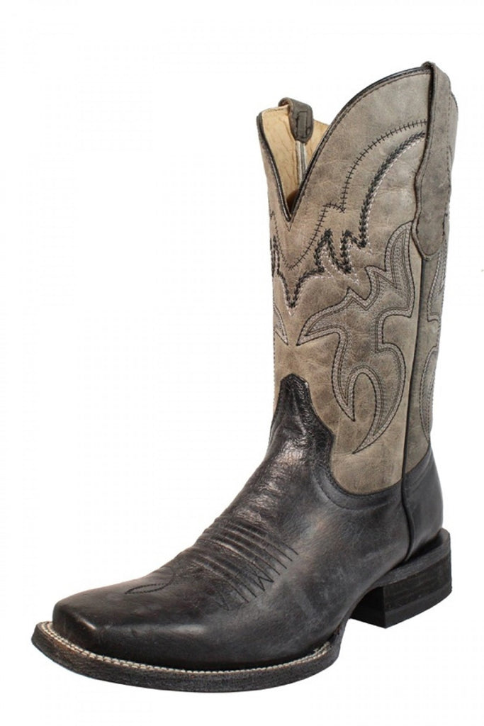 Circle G Men's Black and Grey Embroidered Boot L5179 - Saratoga Saddlery & International Boutiques