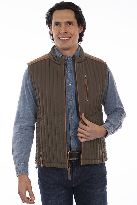 Scully Men's Ribbed Vest with Suede Trim - Saratoga Saddlery & International Boutiques