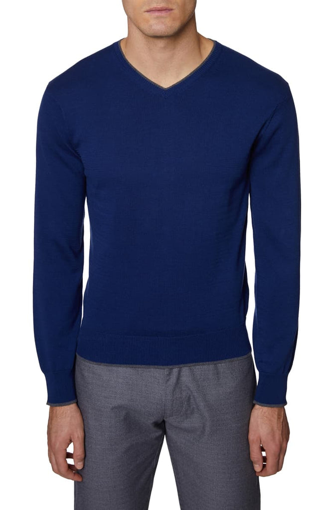 Hickey Freeman LS V-Neck Sweater GH7200NS - Saratoga Saddlery & International Boutiques