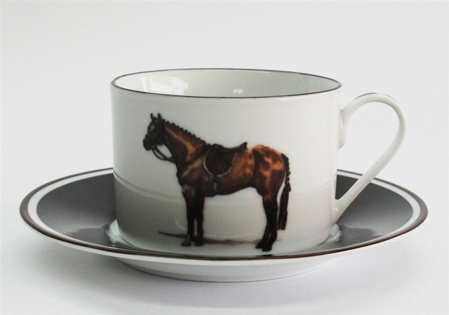Artfully Equestrian Cup and Saucer Set HUNTER Horse HH-0006 - Saratoga Saddlery & International Boutiques
