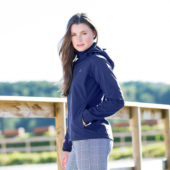 Horze Emma Women's Navy Softshell Jacket - Saratoga Saddlery & International Boutiques