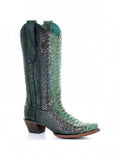 Corral A3661 LD Turquoise Python Boots SS23 - Saratoga Saddlery & International Boutiques