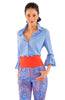 Gretchen Scott Priss Blouse Periwinkle SS22 - Saratoga Saddlery & International Boutiques
