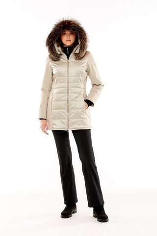 Parajumpers Leah Womens Long Jacket in white FW22up