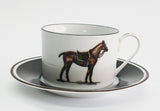 Equestrian Polo Coffee Cup and Saucer Set Polo Pony Design in different color Saddle Pads - Saratoga Saddlery & International Boutiques