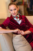 Gretchen Scott Womens Pop Over Top In Crimson Posh Velvet TPPOPV FW19 - Saratoga Saddlery & International Boutiques