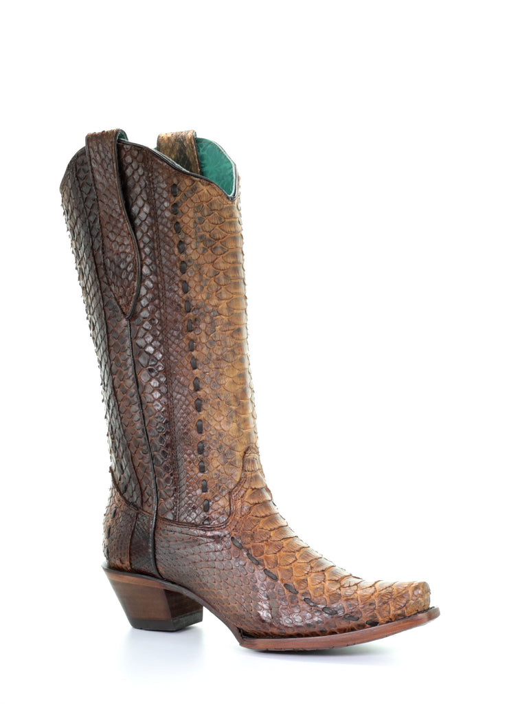 Corral Women's Python Boots in Tan A3659 - Saratoga Saddlery & International Boutiques