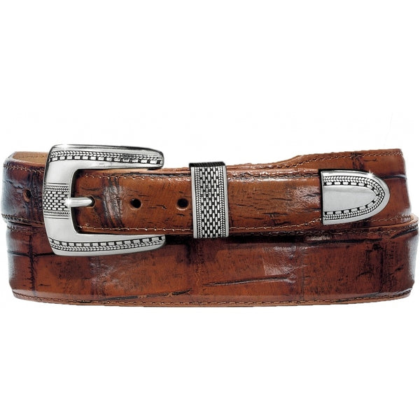 Brighton Alpine Croco Taper Mens Belt in cognac 12506 FW22 - Saratoga Saddlery & International Boutiques