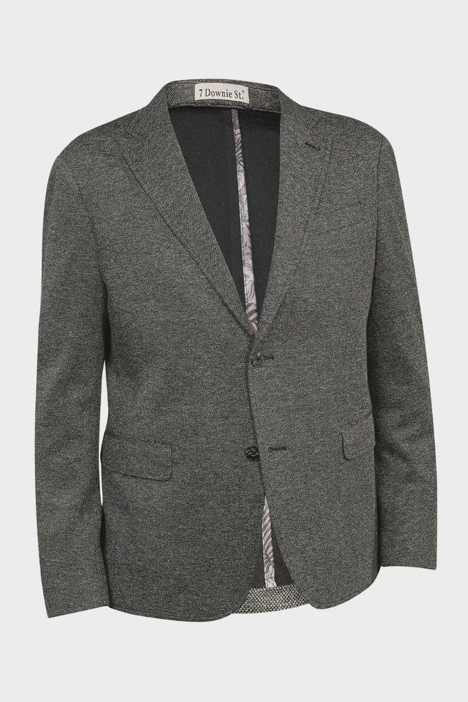 7 Downie Street Mens Grey Knit Sports Coat Blazer Adler ON SALE