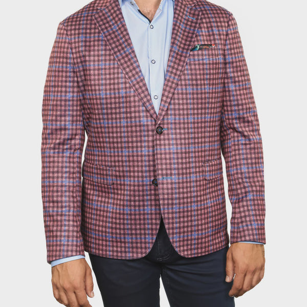 7 Downie Street Men's Craven Sport Coat Blazer in Burgundy