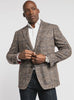 Brown and Blue Plaid Sports Coat Bourbon Men's Blazer by 7 Downie Street