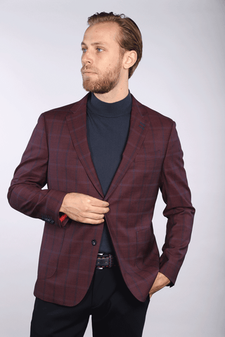 7 Downie Street Men's Blazer Caine Sports Jacket In Plaid