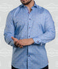 7 Downie Street Long Sleeve Mens Dress Shirt In Blue - Saratoga Saddlery & International Boutiques