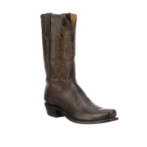 Corral Men's A3635 Cowboy Boot Oil Brown Caiman Embroidery & Woven Shaft Boots