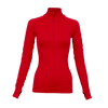 Krimson Klover Aran Cable 1/4 Zip Top in Chinese Red - Saratoga Saddlery & International Boutiques