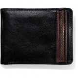Brighton Men's Wallet Pinon Hills Inlay Color Black with Brown Design - Saratoga Saddlery & International Boutiques