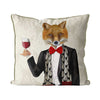 FabFunky Fox in Black Jacket W/ Wine Large Pillow Cover - Saratoga Saddlery & International Boutiques