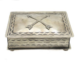 J Alexander Silver Box with Crossed Arrows Hand Made - Saratoga Saddlery & International Boutiques