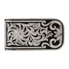 Montana Silversmiths MCL27 Black/Silver Floral Scroll Money Clip - Saratoga Saddlery & International Boutiques
