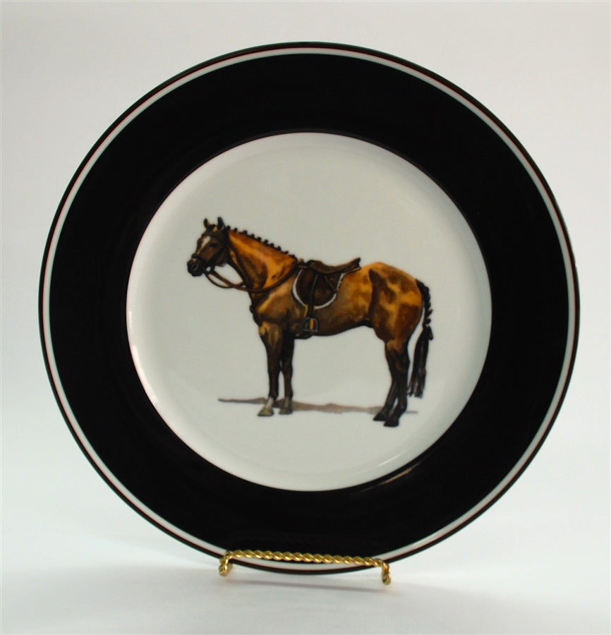Equestrian Hunter HORSE Dinner Plate Porcelain - Saratoga Saddlery & International Boutiques