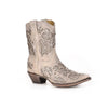 Wedding cowboy boot White ankle glitter Corral A3350 LD White Glitter Inlay & Crystal Ankle Boots