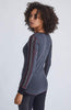 Alp-n-Rock Women's Nikita Henley Long Sleeve Henley in Heather Grey Black - Saratoga Saddlery & International Boutiques