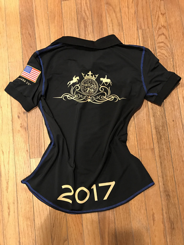 Omaha FEI World Cup 2017 Limited Edition Equestrian Polo Shirt in Black