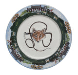 Artfully Equestrian Breakfast Plate Fox Hunting Fox and Whip - Saratoga Saddlery & International Boutiques