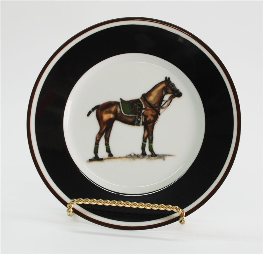 Artfully Equestrian Polo Pony Dinner Plate Porcelain - Saratoga Saddlery & International Boutiques