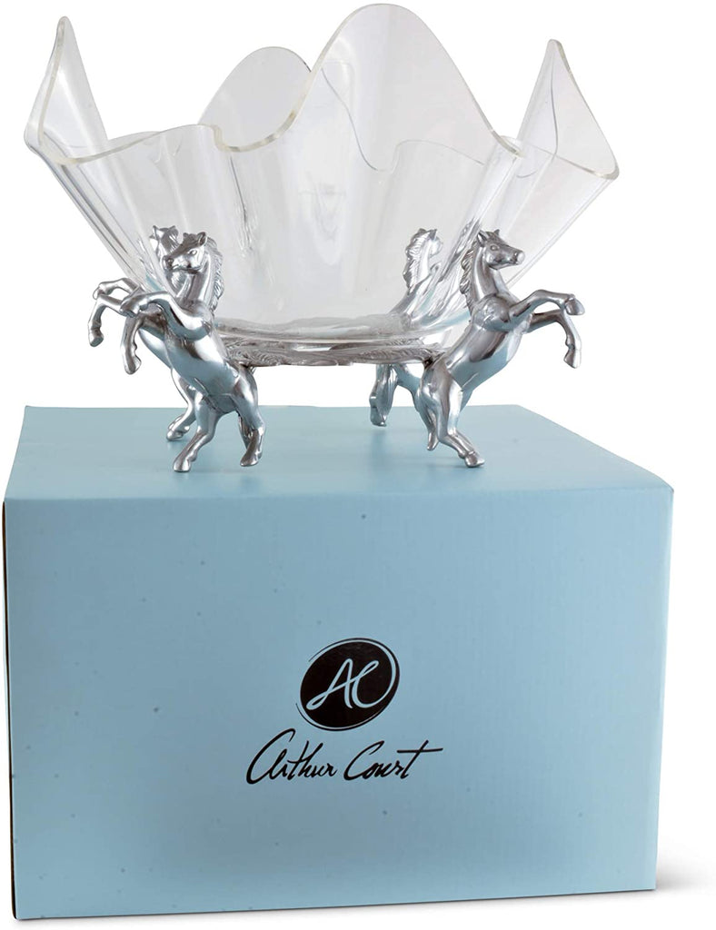 Arthur Court 050350 Acrylic Horse Bowl with Stand - Saratoga Saddlery & International Boutiques