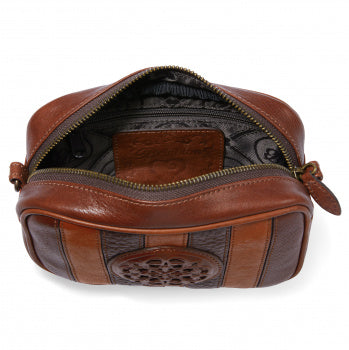 Brighton Dominique Camera Bag in Whiskey - Saratoga Saddlery & International Boutiques