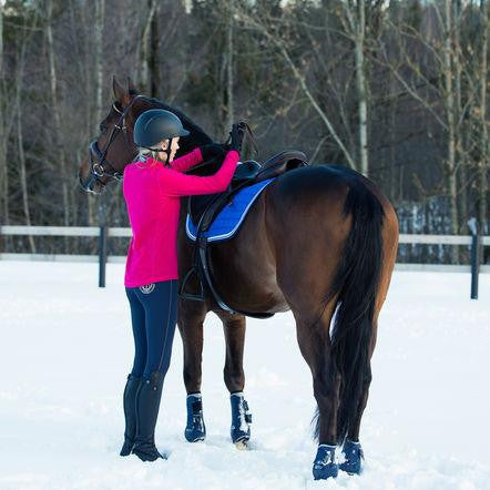 B Vertigo Women's Kimberly Knee Patch Breeches in Navy - Saratoga Saddlery & International Boutiques
