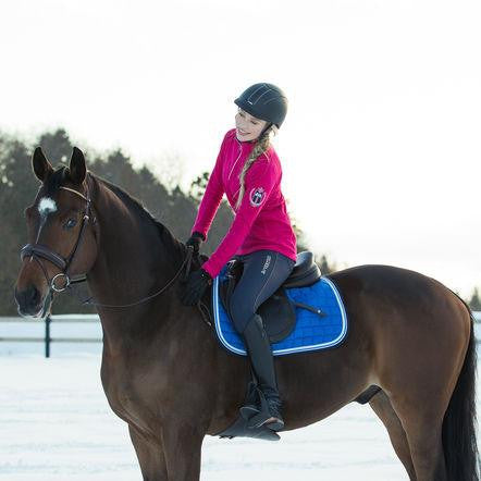 B Vertigo Women's Kimberly Knee Patch Breeches in Navy - Saratoga Saddlery & International Boutiques